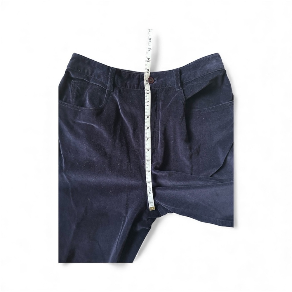 Talbots navy blue velvet cotton 90s/2000 Mom Jeans style straight leg 10 petite - Picture 4 of 7